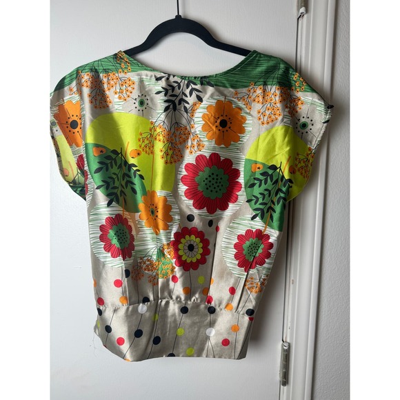 Joy Joy bright silky short sleeve blouse - Picture 1 of 5